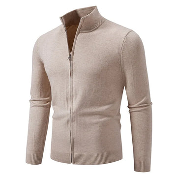 Men’s Warm Casual Pullover – Zipper Knit Cardigan Jacket