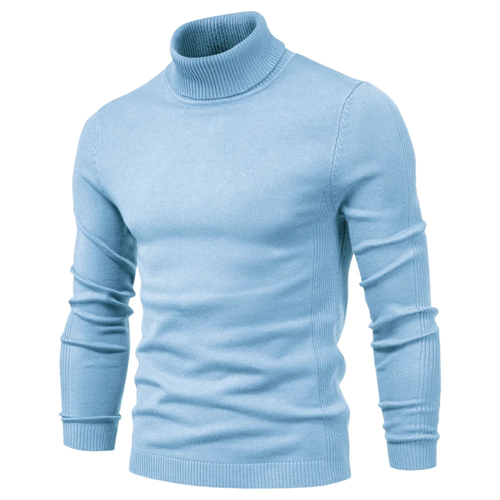Men Casual Sweater High Neck