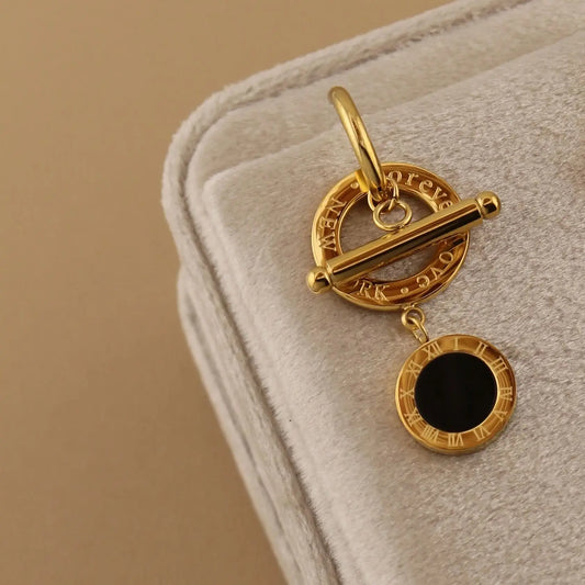 Stainless Steel Roman Numeral Pendant for Women